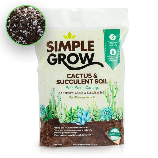 Simple Grow Cactus & Succulent Soil - 4 Quarts